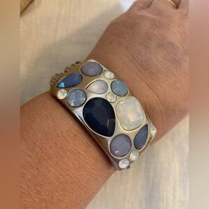 Chico’s Multi Chain Magnetic‎ Clasp Designed Bracelet with Blue Stones